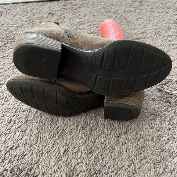 Pikolinos Boots Womens Size EU 37 Taupe Suede Ankle Booties Side Zip Tassel - Picture 4 of 8